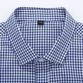 thumbnail image 6 of Vunhao Mens Button Up Shirts, Cotton Plaid Casual Short Sleeve with Pockets Summer Tees on Sale Blue L, 6 of 7