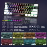 MageGee Wired Gaming Keyboard with RGB Backlight, Black/White