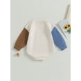 thumbnail image 4 of Bagilaanoe Newborn Baby Girl Boy Rompers Sweatshirt Long Sleeve Bodysuits Contrast Color Pullover 3M 6M 12M 18M 24M Infant Casual Tee Tops, 4 of 9