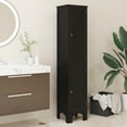thumbnail image 2 of HOMCOM Tall Bathroom Cabinet with Shelves and Doors, Black, 2 of 10