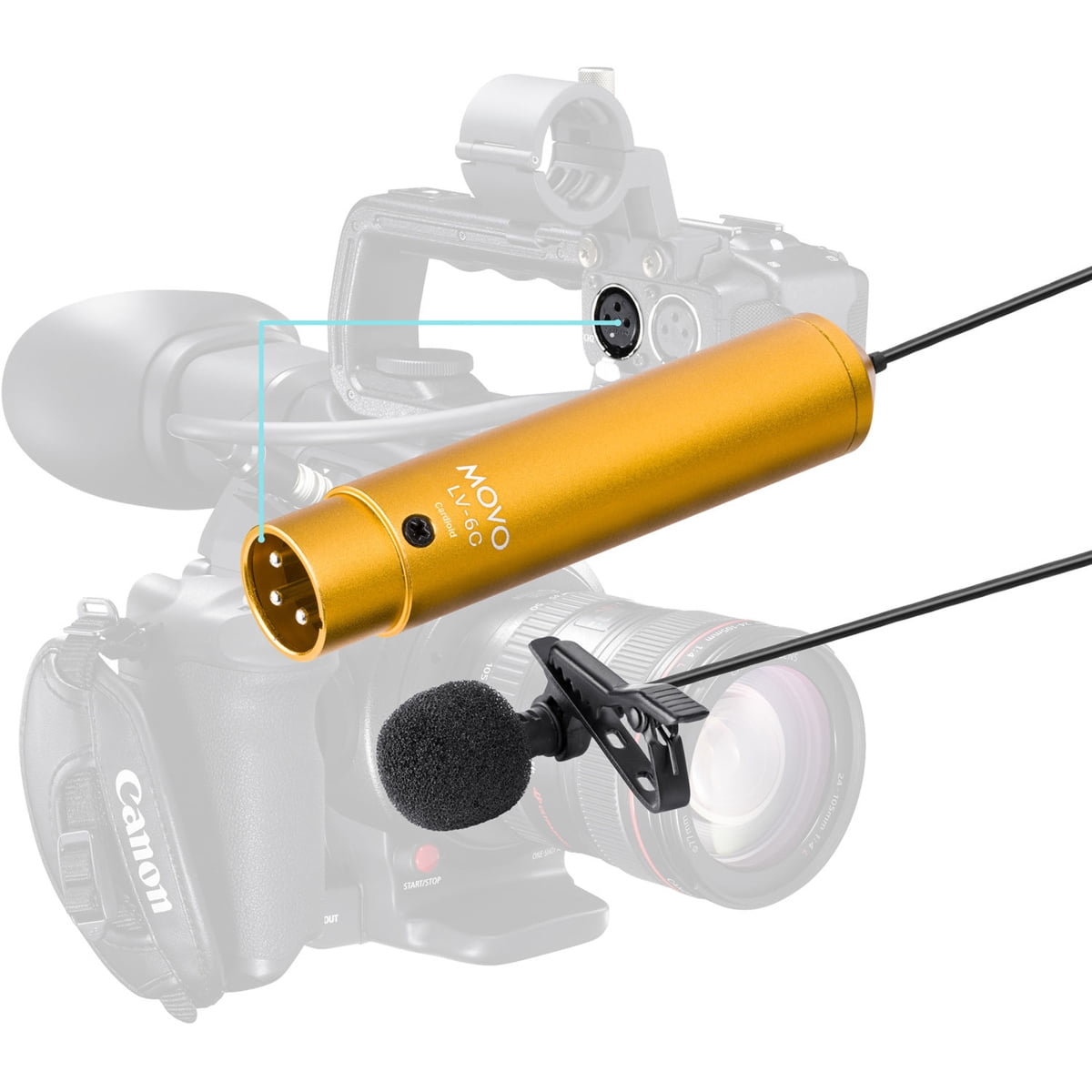 Movo Photo LV-6 Pro Grade XLR Cardioid Condenser Lavalier Microphone