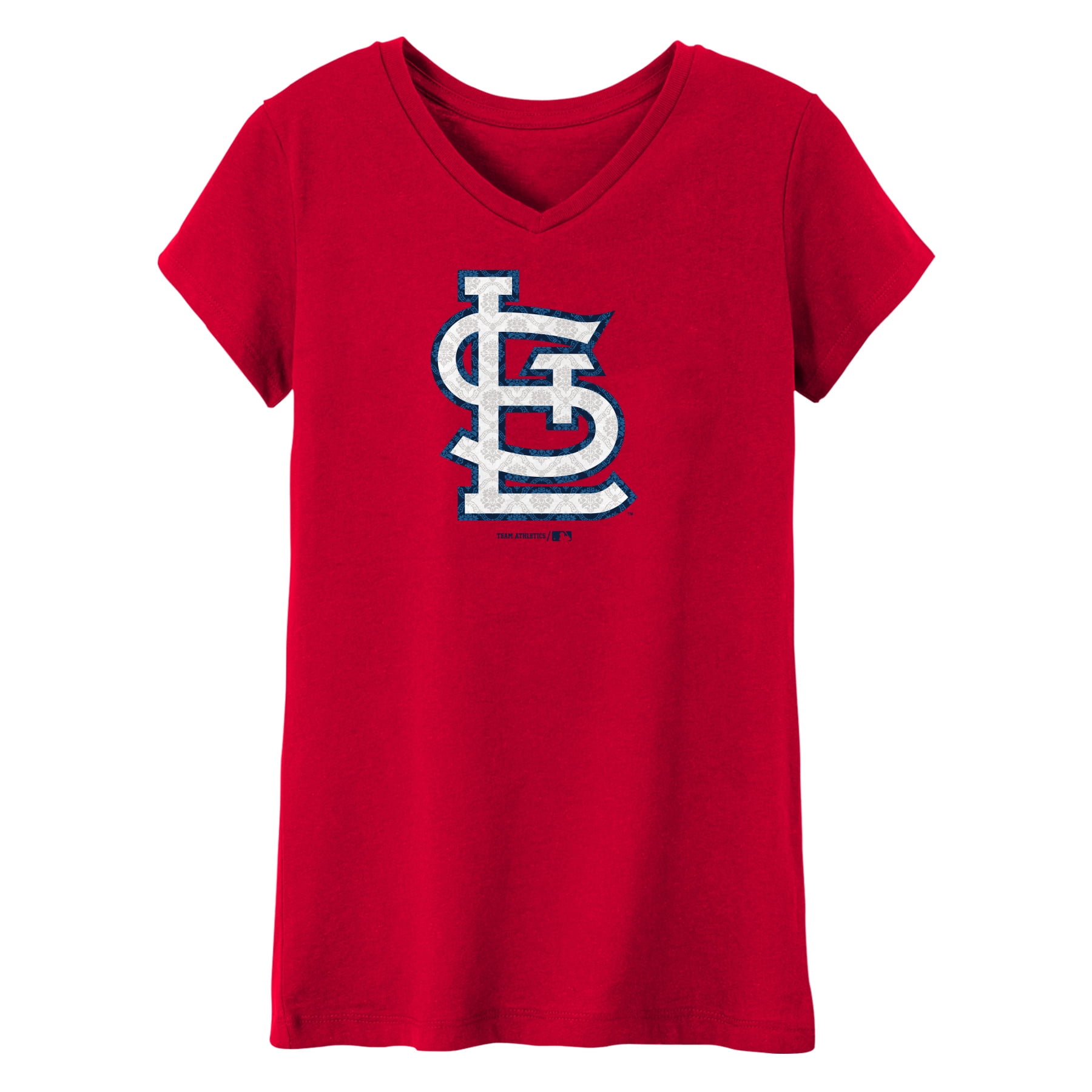 MLB St Louis Cardinals TEE Short Sleeve Girls 50% Cotton 50% Polyester Team Color 7 - 16 ...