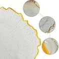 thumbnail image 5 of 25 Pcs Rim Reef Charger Plates Bulk Clear with Gold Rim Plastic Floral Charger Plates for Dinner Wedding Service Table Plate for Parties 13 inch (25pcs-Gold-2), 5 of 16
