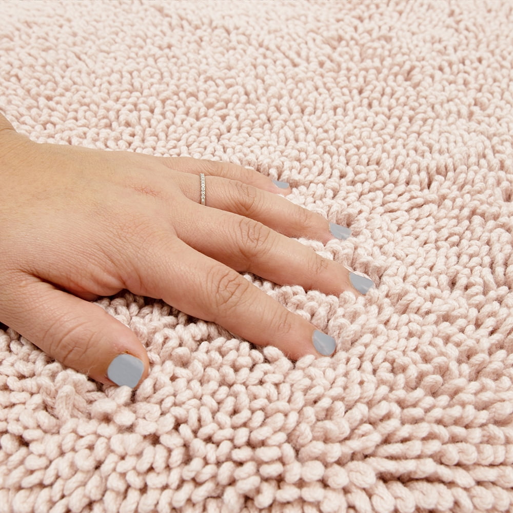 Mohawk Home Classic Cotton Plush Stain/Fade Resistant Non-Slip Washable Bath Mat, Blush, 1' 5" X 2'