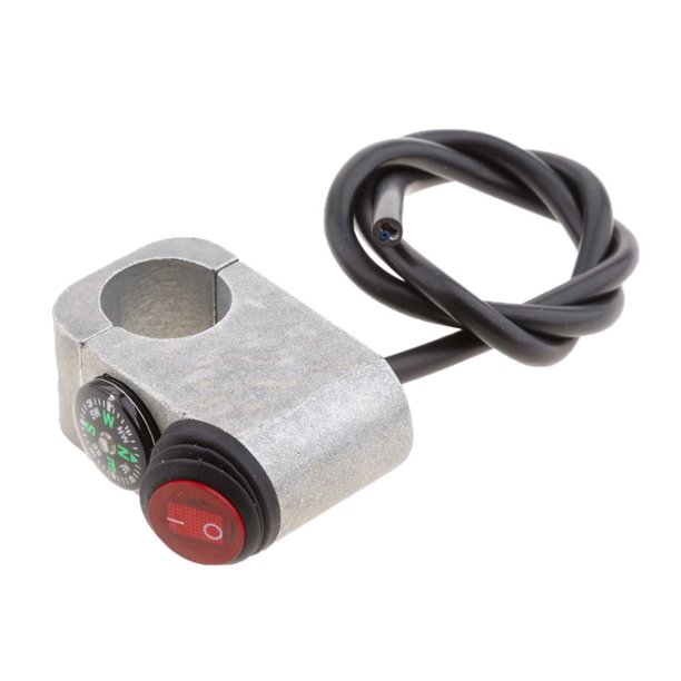Multifunción LED Interruptor de Luz Y Brújula Montado Manubrio para Motos Plata Soledad Interruptor de luz con brújula