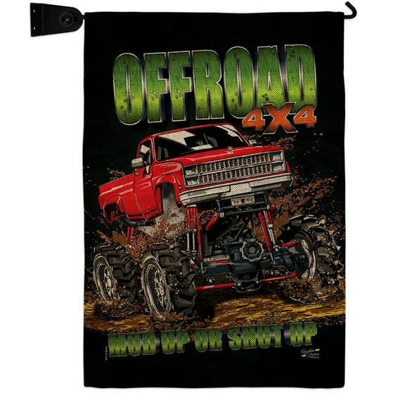 Angeleno Heritage GS130408-DB-04 Offroad Interests Vehicle 13 x 18.5. in. Double-Sided Decorative Vertical House Garden Flag Set for Decoration Banner Yard Gift
