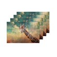 thumbnail image 4 of MKHERT Vintage Giraffes Art Placemats Table Mats for Dining Room Kitchen Table Decoration 12x18 inch,Set of 4, 4 of 4