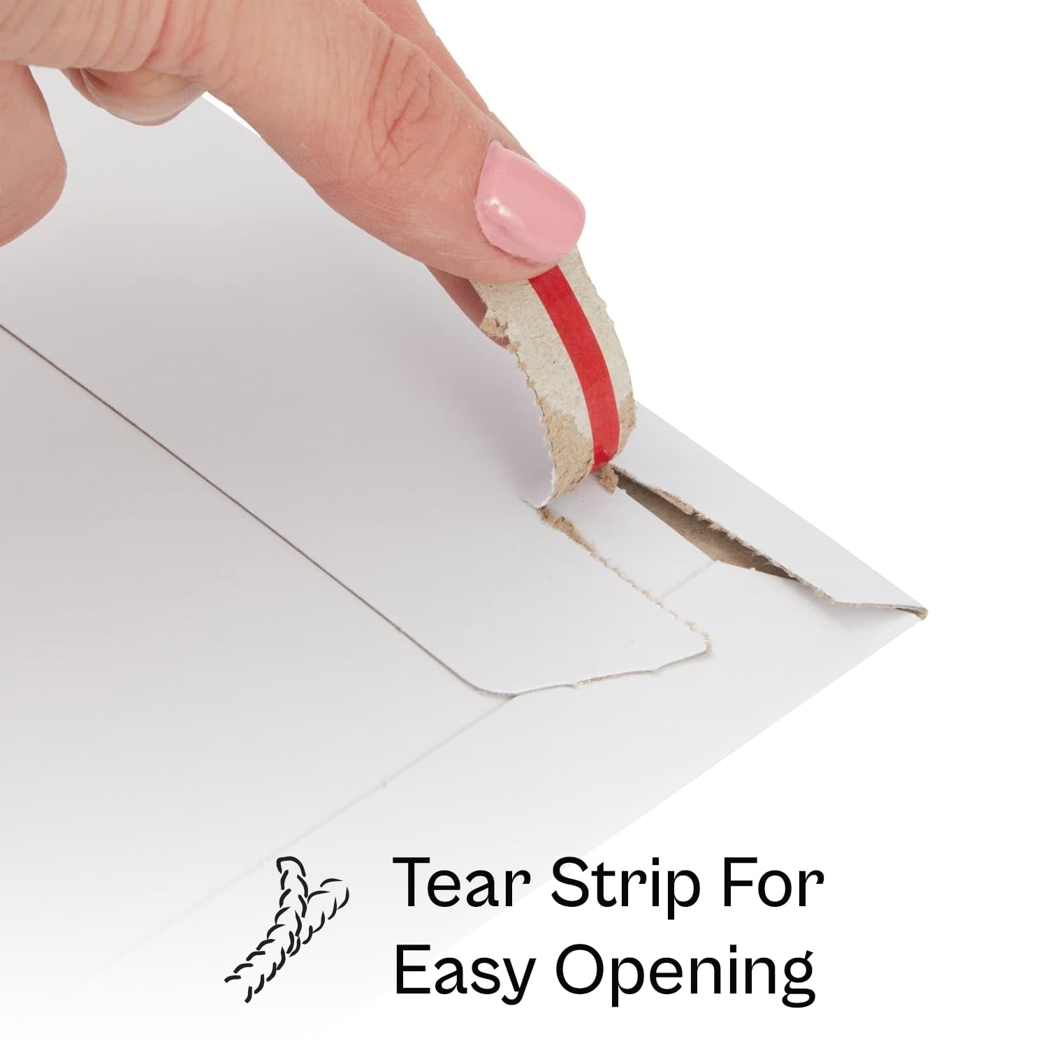 SSBM Rigid White Kraft Cardboard Mailers, 7" x 9" 200 Pcs with Tear Strip. Self Seal Shipping Mailing Envelopes 200 Count