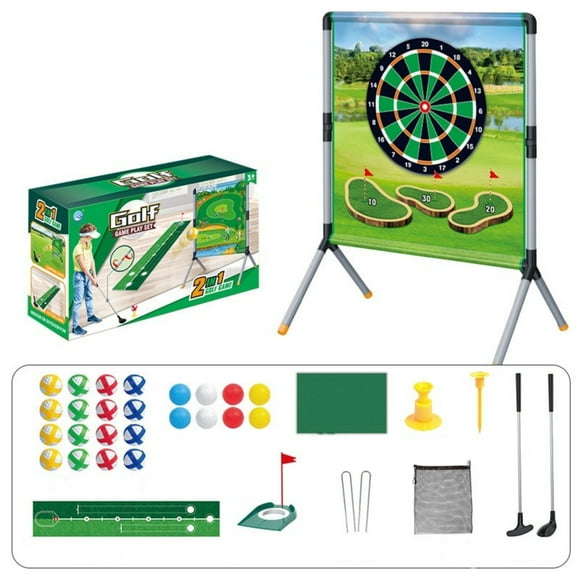 Chipping Game Kids Sticky Games Club & Sticky Practice Mat Putting Green Training Beginner Friendly Ideal for Indoor & Outdoor Play