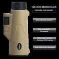 thumbnail image 4 of BIJIA 10x42 Monocular al aire libre Senderismo Caza Observación de aves Telescopio de un solo tubo antideslizante, camuflaje del desierto Noticed OD000317-02B, 4 of 7