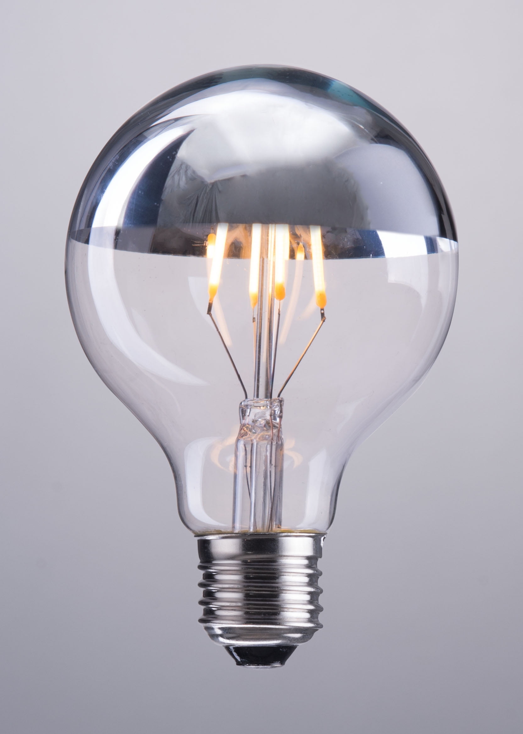 110-120VAC Dimmable Soft Warm White 2700K Silver Bowl Tipped E26 Base Bulbright Half Chrome Retro LED Filament Bulb G25/G80 8W Edison Bulb 70W Equivalent 8 110-120VAC Dimmable Soft Warm White 2700K Silver Bowl Tipped E26 Base Bulbright Half Chrome Retro LED Filament Bulb G25/G80 8W Edison Bulb 70W Equivalent 8