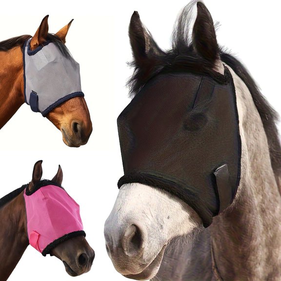 ZenCart Horse Fly Face Guard Half Face UV Protection Cover from Summer Insect Pest Adjustable Breathable Mesh Coverage for Horse
