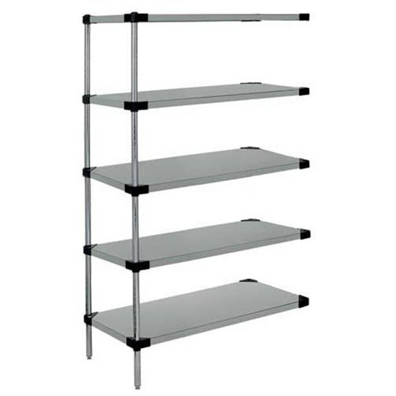 Quantum Storage WRSAD5-86-2424SS Stainless Steel 5 Solid Shelf Add-On Kit - 24 x 24 x 86 in.