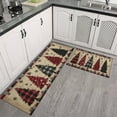 thumbnail image 3 of 2 Piece Christmas Plaid Kitchen Rug Sets Christmas Pine Tree Kitchen Floor Mat Anti Fatigue Rugs for Kitchen Floorfor Farmhouse Door (47x17+30x17 inches), 3 of 7