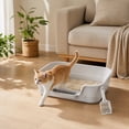 thumbnail image 5 of Semi Enclosed Cat Litter Box with High Sides, Low Entry Large Capacity Ventilate Odor Box for Indoor Cats, Senior Cats & Kittens, Easy Clean & Anti-Splashing Pet Potty 16.54''LX11.02''WX4.72''H, 5 of 7
