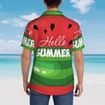 thumbnail image 4 of Pofeuu Watermelon Hello Summer Print Hawaiian Shirt for Men Sleeves Casual Button Down Summer Beach Dress Shirts T-Shirts,Medium, 4 of 7