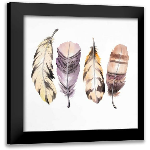 Atelier B Art Studio 12x12 Black Modern Framed Museum Art Print Titled - Small Delicate Feathers