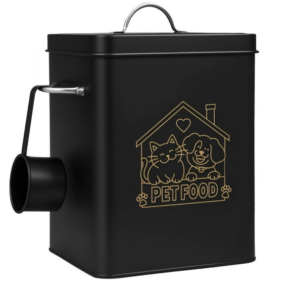 Dog Food Bin with Spoon and Lid Rounded Thick Large Capacity Dog and Cat Food Storage Container for Multi Pet Household