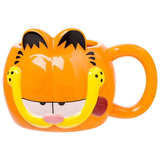 Silver Buffalo Garfield - Taza esculpida 3D de cerámica, 20 onzas