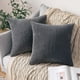 thumbnail image 1 of Pack of 2 Corduroy Soft Soild Decorative Square Throw Pillow Covers Set Cushion Cases Pillowcases for Sofa Bedroom Car 18 x 18 Inch 45 x 45 Cm Grey, 1 of 4