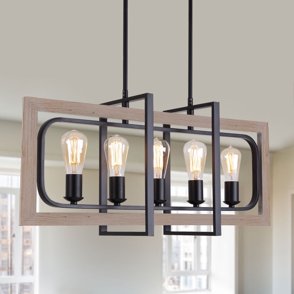 Kepooman 5-light Rustic Farmhouse Chandelier, Rustic Industrial Iron Chandeliers for Living Room Bedroom, 31.5" X 8.6" X 13.7" Kepooman 5-light Rustic Farmhouse Chandelier, Rustic Industrial Iron Chandeliers for Living Room Bedroom, 31.5" X 8.6" X 13.7"