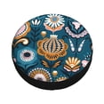 thumbnail image 3 of XMXY Folk Floral Blue Nordic Spare Tire Cover, Universal Waterproof Cover for Jeep RV Tire Wheel Protection, 16 inch, 3 of 7