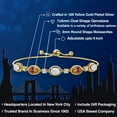 thumbnail image 2 of Gem Stone King 18K Yellow Gold Plated Silver White Moissanite and Ecstasy Mystic Topaz Bracelet for Women | 4.70 Cttw | Gemstone Birthstone | Oval 7X5MM | Fully Adjustable 9 inch, 2 of 6