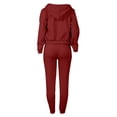 thumbnail image 5 of Gibobby Sudaderas de Forro Polar y Pantalones Sudadera con capucha de forro polar para mujer con estampado de Conjunto deportivo y de ocio de piezas Conjunto (Rojo,M), 5 of 5