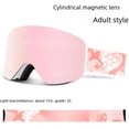thumbnail image 3 of Gafas de esquí magnéticas, cilíndricas, de doble capa, antivaho, grandes gafas de esquí esféricas para niños, para hombres y mujeres, para miopía con tarjeta, 3 of 5