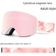 thumbnail image 5 of Gafas de esquí magnéticas, cilíndricas, de doble capa, antivaho, grandes gafas de esquí esféricas para niños, para hombres y mujeres, para miopía con tarjeta, 5 of 5