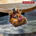 thumbnail image 5 of Rotating acrylic display featuring a vibrant Día de los Muertos altar with a serene dog guardian and floating ancestor photos on a luminous resin base, 5 of 8