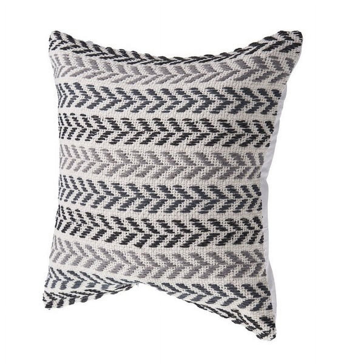 LR Home Ariya Gray/Black Chevron Cotton Adult Decorative Throw Pillow Cover