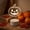 4in Halloween Pumpkin LED Table Lamp, variant on HOZVOMI Vintage Hand Painted Lighted Resin Pumpkin Ghost Lamp, Cute Top Hat Ghost Jack O Lantern Night Light, 6in Halloween Table Decor with Warm LED USB Light