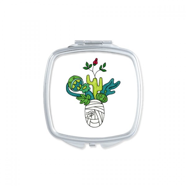 horus botany cactus square mirror portable compact pocket makeup double sided glass