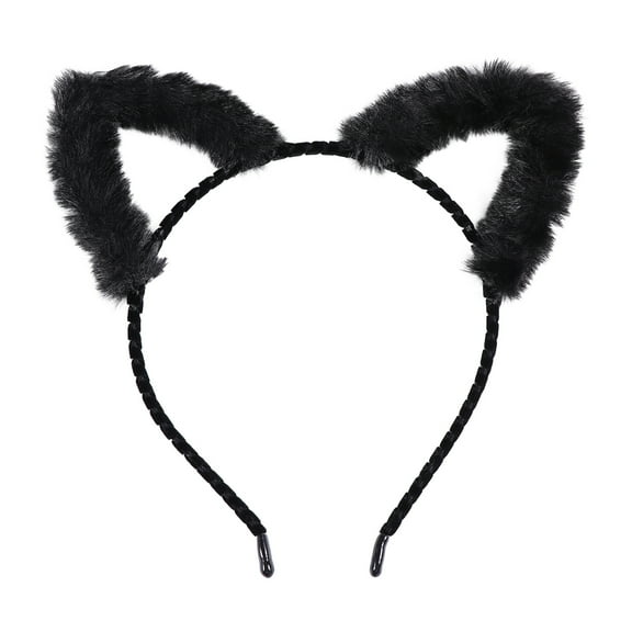 WRITWAA 1Pc Soft Black Cat Ears Shape Hair Band Comfortable Lightweight Headband
