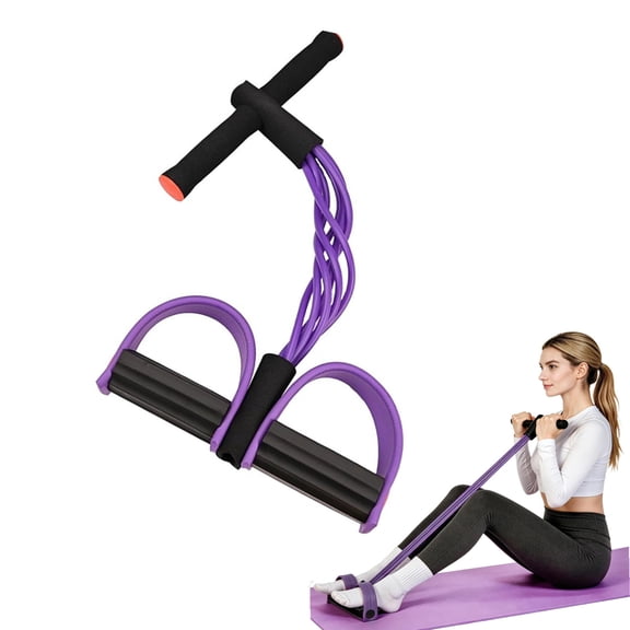 1Pc 6-Tube Resistance Bands with Handles & Foot Pedal, Multifunctional Elastic Fitness Bands for Abdomen, Waist, Arm & Leg Training