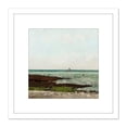 thumbnail image 1 of Courbet Laundresses At Low Tide Etretat Painting 8X8 Inch Square Wooden Framed Wall Art Print Picture with Mount, 1 of 4