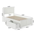thumbnail image 6 of Madison Twin XL Platform Bed with Matching Foot Board with 2 Urban Bed Drawers in White, 6 of 6