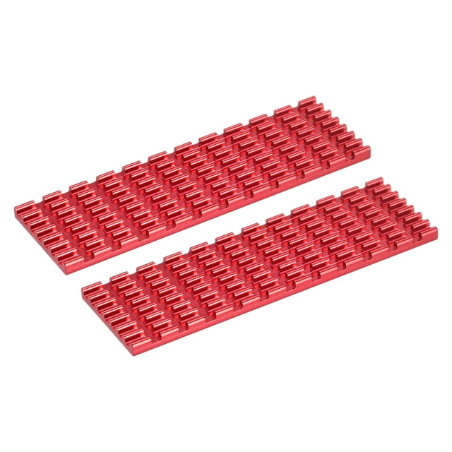 2 Paquete M.2 SSD térmico Unique Bargains disipador Refrigerador con Termal Almohadilla aleación aluminio Refrigeración 70x22x3mm Rojo