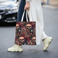 thumbnail image 2 of DouZhe Reusable Grocery Bags, Vintage Red Skull Flowers Lightweight Polyester Canvas Cloth Tote Bag for Travle Gym Shopping School, 15" x 16", 2 of 7