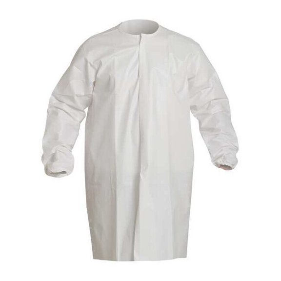 ProClean Disposable Lab Frock, ProClean(R), Snaps Closure, White, 2XL, 30 PK