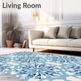 thumbnail image 2 of ODIKA 6'x9' Machine Washable Non-Slip Area Rug, Crystalline Hexagon Mosaic Luxurious Statement High Traffic Rug with Pad, Blue, 582822, 2 of 8
