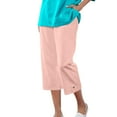 thumbnail image 1 of FAIWAD Linen Pants Women Summer Drawstring Workout Capris Elastic Waist Quick Dry Lightweight Cropped Trousers with Pockets, 1 of 6