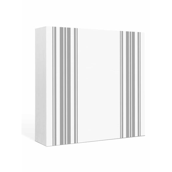 Wood Box Sign Gray Stripes Square Boxes Sgin Desk Decor Decorative Wood Block Plaque Simple Style Wooden Signs for Home Tabletop Shelf Wall Office Room Table Decorations Gifts 6"x6"