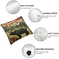 thumbnail image 4 of BANET   Square  Throw Pillow Covers for Women/Men, Short Plush Pillow Cases Cushion Covers for Home Sofa Couch Living Room Car Decor - Rustic Lodge Bear Moose Deer 22x22in, 4 of 5