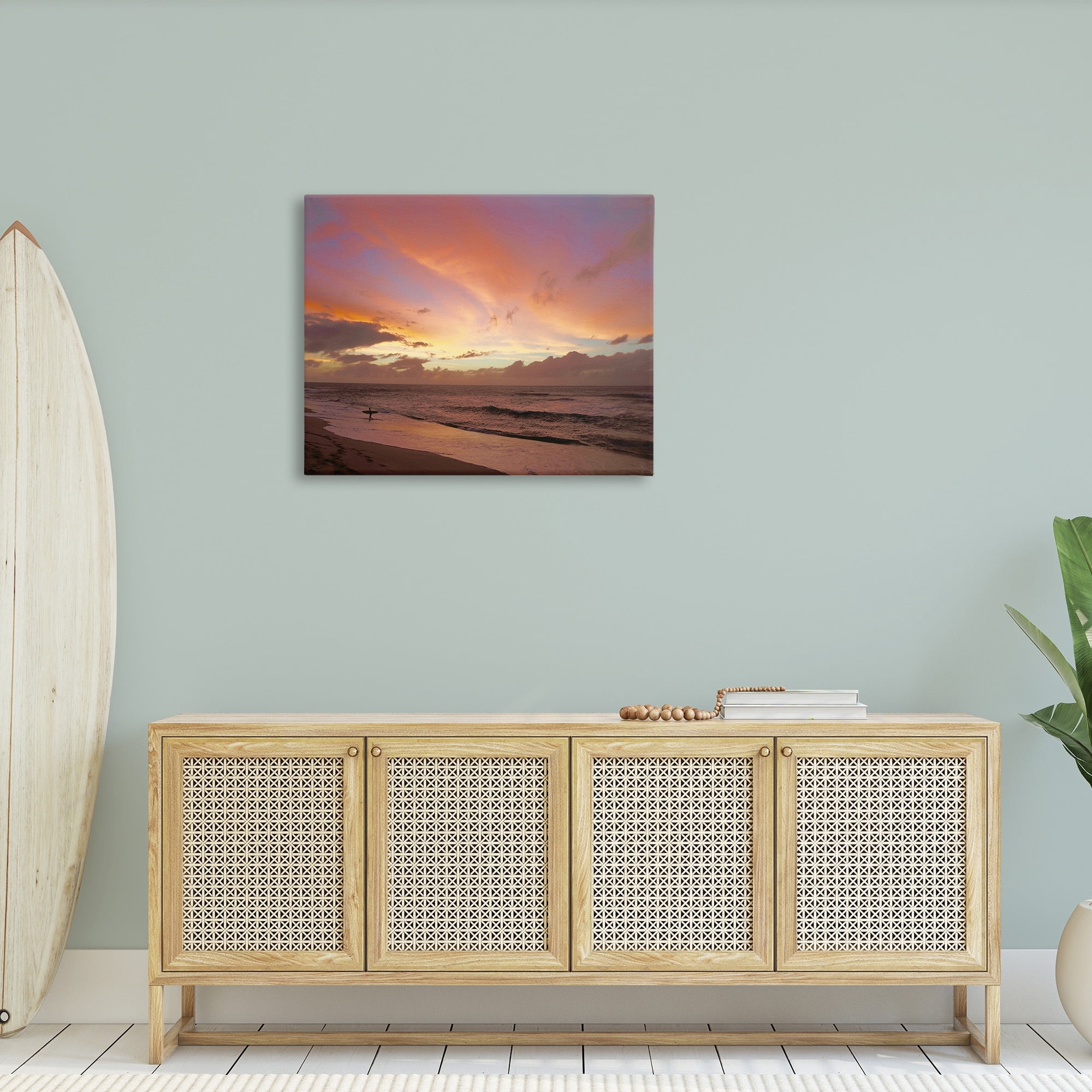 Stupell Industries Surfing Beach Waves Cloudy Sunset Sky Design by Unsplash, 30" x 40"