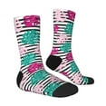 thumbnail image 4 of Yiaed Tropical Leaves Print Great elasticity Crew Socks Sports socks for Men and Women, 4 of 5