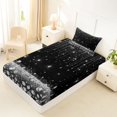 thumbnail image 5 of Homewish Black Gray Twin Sheets, Diamonds Sequins Print Bedding for Girls, 3 Pieces (1 Flat Sheet, 1 Fitted Sheet and 1 Pillowcase), 5 of 6