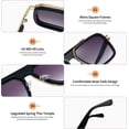 thumbnail image 5 of Gafas de sol de aviador cuadradas para mujer y hombre, gafas de sol de aviador retro, 5 of 5