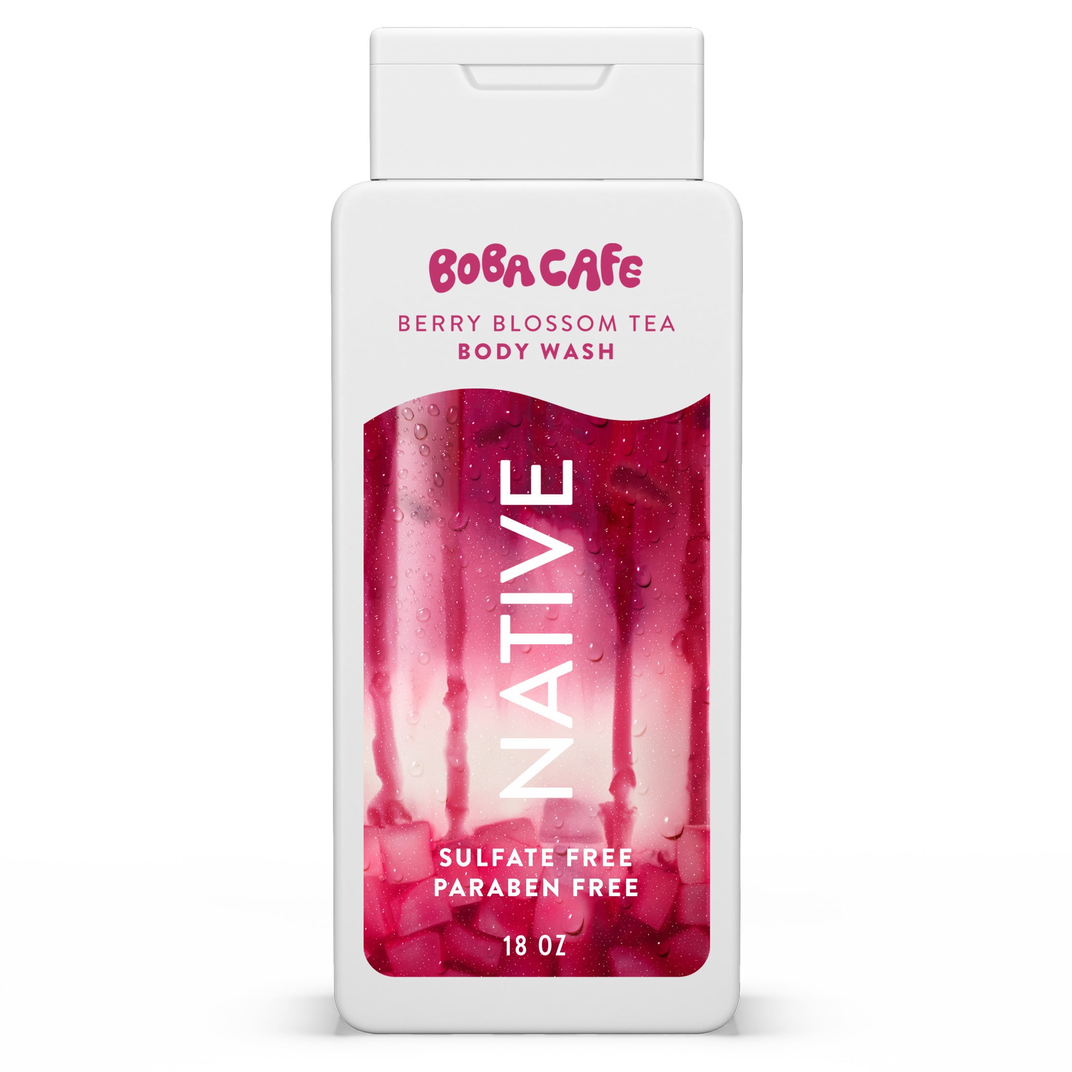 Native Body Wash, Limited Edition Berry Blossom Tea, Sulfate Free Body Wash for Women & Men, Boba Café, 18 fl oz